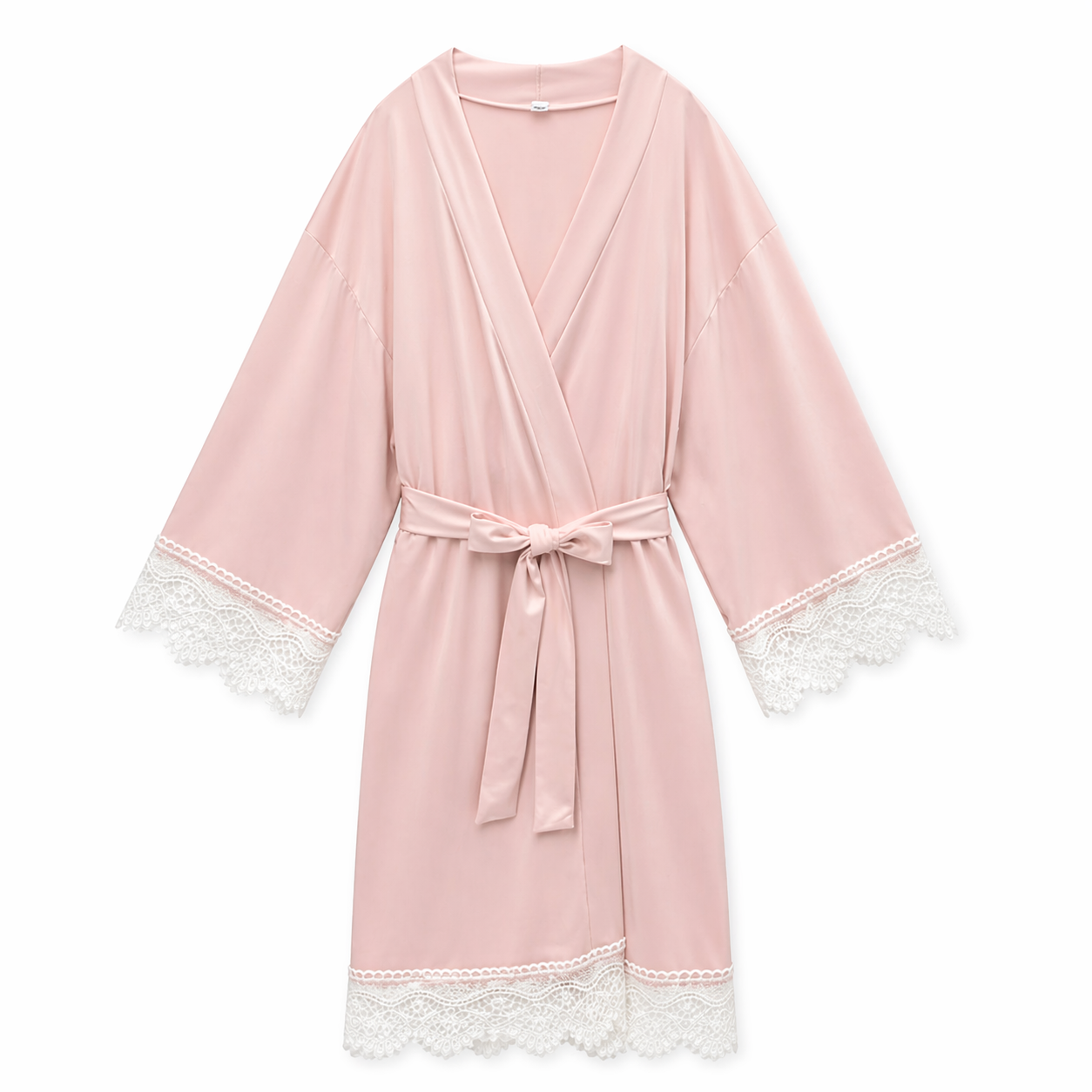 Jersey Robe with Lace Trims