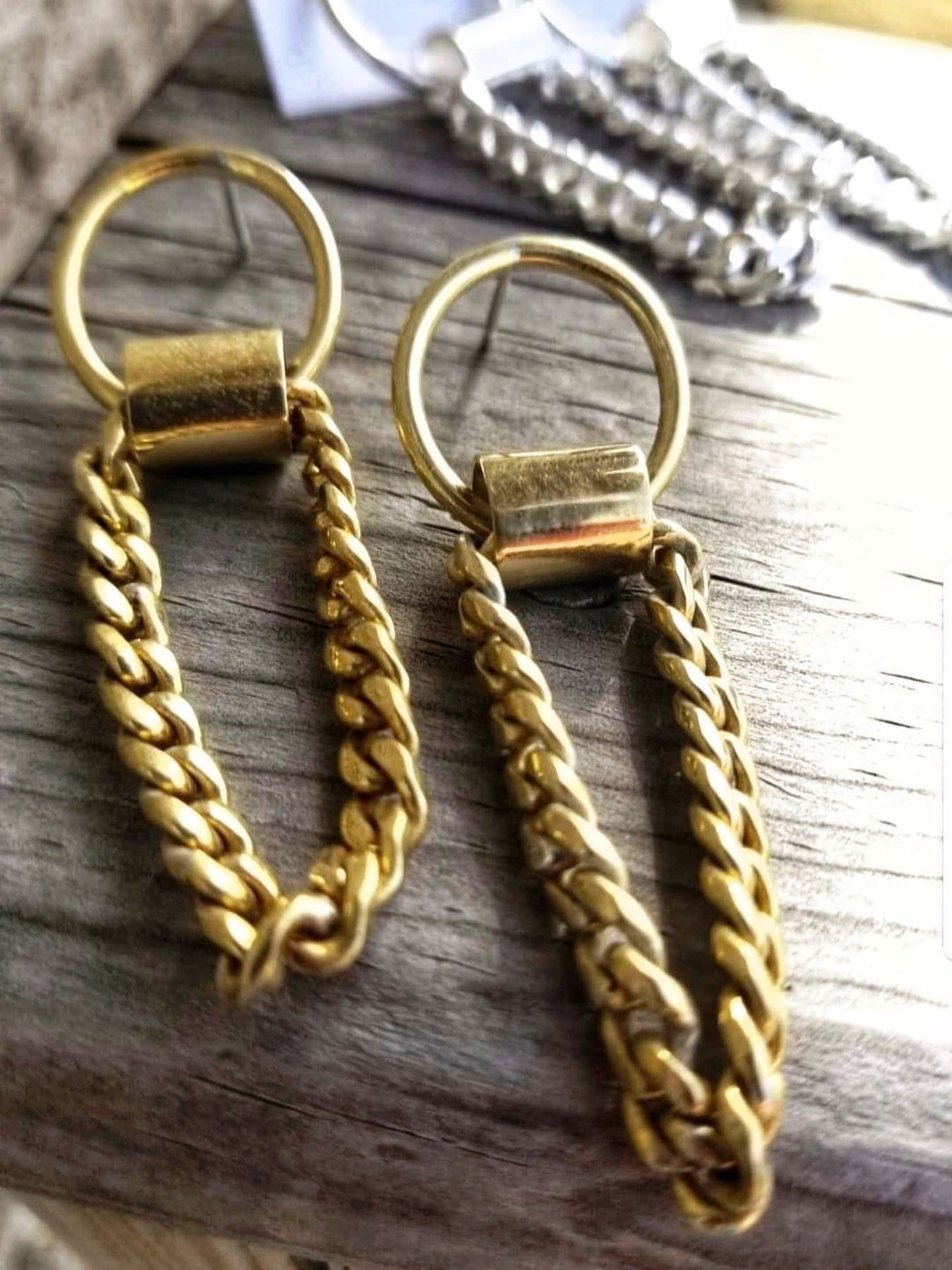 Circular Dangling Stud Earrings