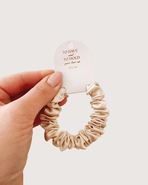 "To Have and To Hold..." Champagne Silk Scrunchie