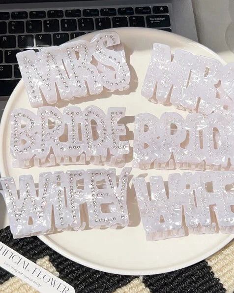 Rhinestone Word Claw Clip