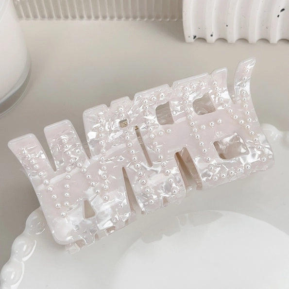 Rhinestone Word Claw Clip